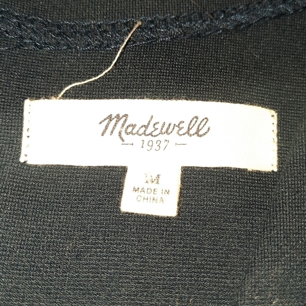Madewell Ponte Nightshine Beaded Navy Blouse - Picture 3 of 5